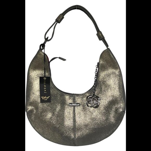 Sharif Women\'s Legacy Pearlized Nubuck Leather Hobo Graphite